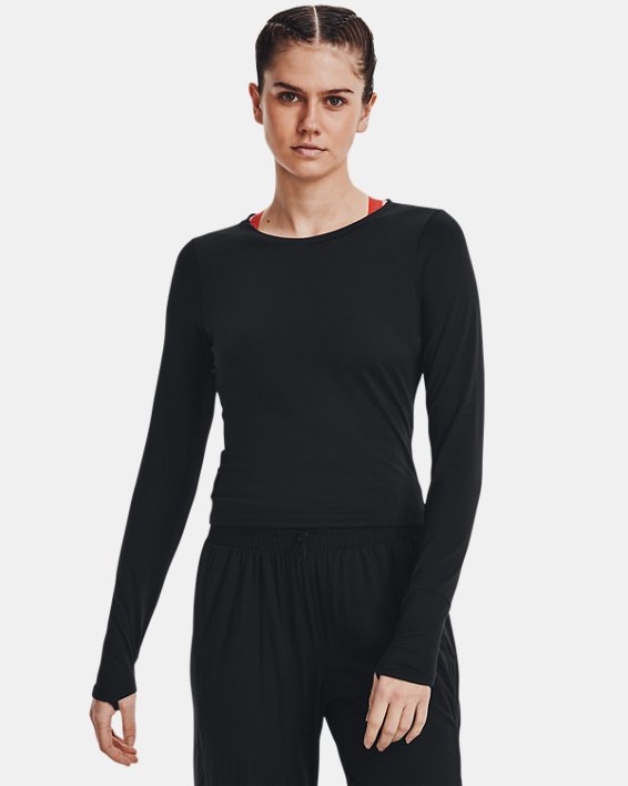 Damen UA HydraFuse Langarm-Shirt für Lagenlooks, Black, pdpMainDesktop image number 0